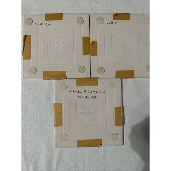 1970 Vintage Fruit Ceramic Tile Framed Artwork Trivets Set of 3 - Picture 5 of 8